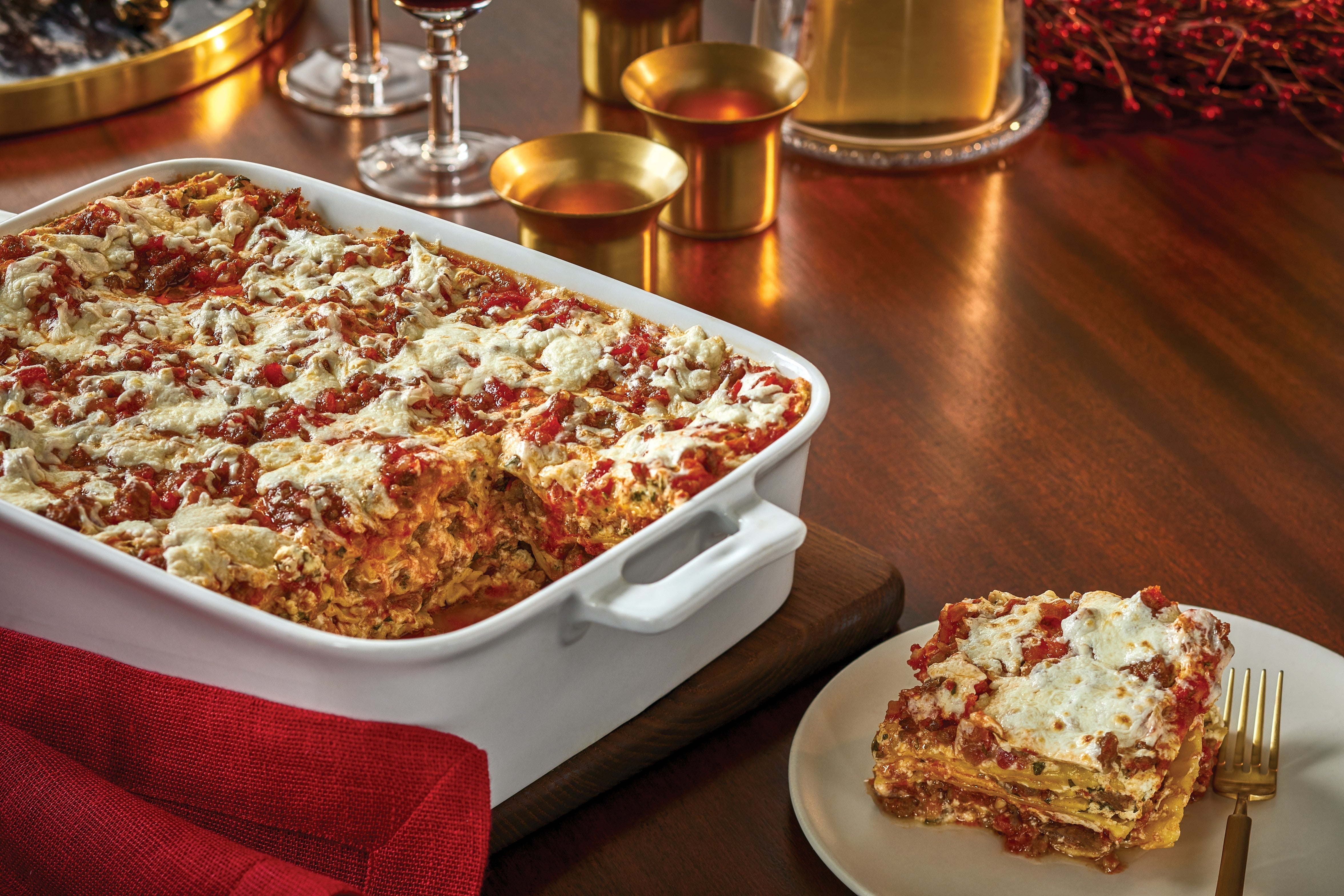 Sausage and Three-Cheese Lasagna - 12 Recipes of Christmas
