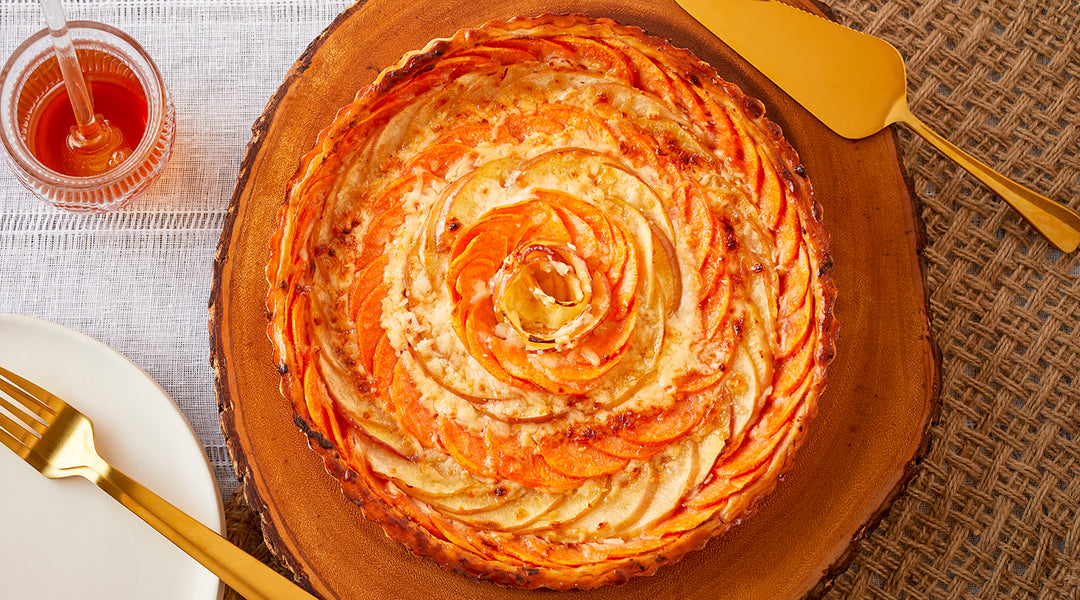 Apple-Cheddar Sweet Potato Tart