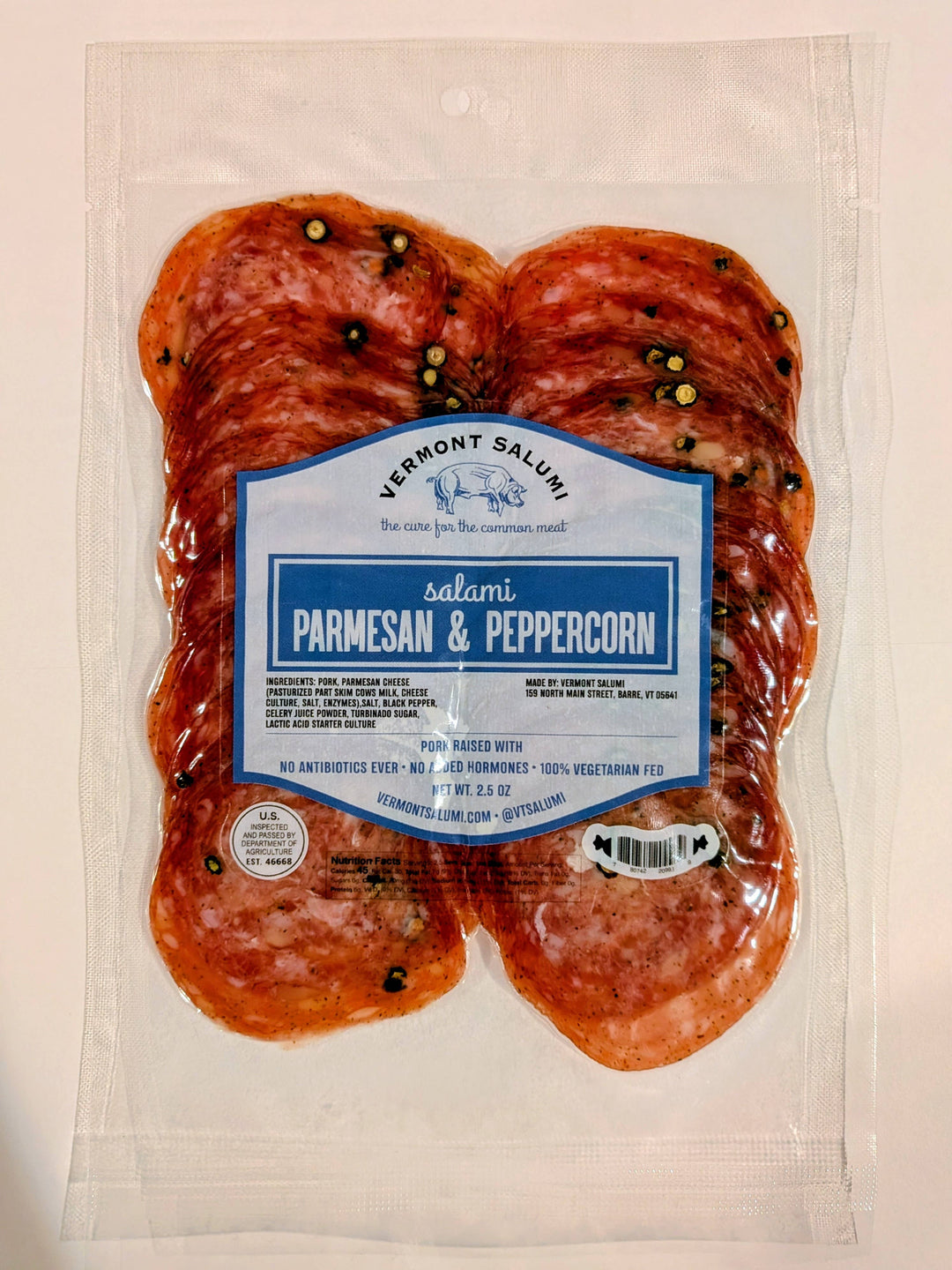 Vermont Salumi - Parmesan & Peppercorn Sliced Salami